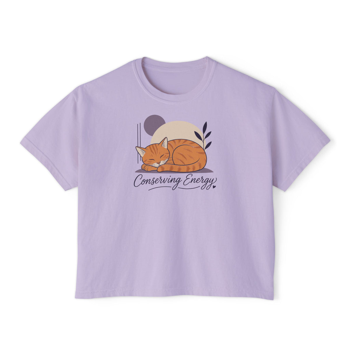 Conserving Energy Cat Boxy T-Shirt