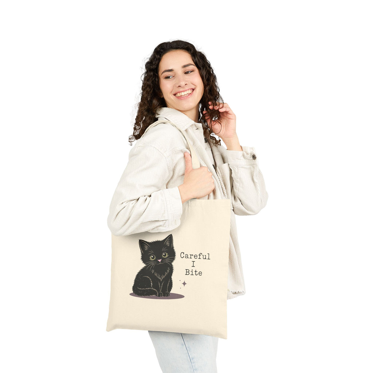 Cat Bite Canvas Tote